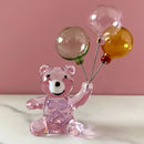 Amber glass bear with balloons glass figurine bedroom decor by Decorbites