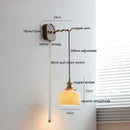 GobekUsa Ceramic Ball LED Wall Lights with Pull Chain Switch for Bedroom Bathroom