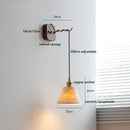 GobekUsa Ceramic Ball LED Wall Lights with Pull Chain Switch for Bedroom Bathroom