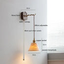 GobekUsa Ceramic Ball LED Wall Lights with Pull Chain Switch for Bedroom Bathroom