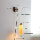 GobekUsa Ceramic Ball LED Wall Lights with Pull Chain Switch for Bedroom Bathroom