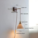 GobekUsa Ceramic Ball LED Wall Lights with Pull Chain Switch for Bedroom Bathroom