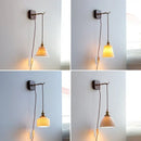 GobekUsa Ceramic Ball LED Wall Lights with Pull Chain Switch for Bedroom Bathroom