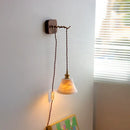 GobekUsa Ceramic Ball LED Wall Lights with Pull Chain Switch for Bedroom Bathroom