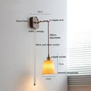 GobekUsa Ceramic Ball LED Wall Lights with Pull Chain Switch for Bedroom Bathroom