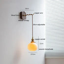 GobekUsa Ceramic Ball LED Wall Lights with Pull Chain Switch for Bedroom Bathroom
