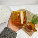Amber glass coffee mug kitchen juice and tea cup by Decorbites