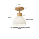 GobekUsa Amber Ice Crack Glass Wood Ceiling Light - Nordic Modern LED Fixture