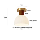 GobekUsa Amber Ice Crack Glass Wood Ceiling Light - Nordic Modern LED Fixture