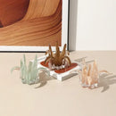 GobekUsa Glass Petal Candle Holder for Home Decoration and Storage