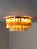 Amber Star-Shaped Glass Tube Ceiling Light