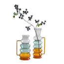 GobekUsa Glass Bubble Ring Vase: Transparent Handle Vase for Flower Arrangement & Home Decor