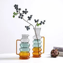 GobekUsa Glass Bubble Ring Vase: Transparent Handle Vase for Flower Arrangement & Home Decor
