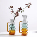 GobekUsa Glass Bubble Ring Vase: Transparent Handle Vase for Flower Arrangement & Home Decor