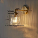 GobekUsa Clear Glass LED Wall Sconce with Pull Chain, Rotating Copper Socket