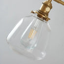 GobekUsa Clear Glass LED Wall Sconce with Pull Chain, Rotating Copper Socket