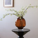 Glass Vase Gradient Finish for Flower Arrangements and Modern Home Decor Tabletop Accent