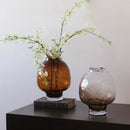 Glass Vase Gradient Finish for Flower Arrangements and Modern Home Decor Tabletop Accent