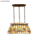 GobekUsa Handmade 3-Light Shell Tiffany Chandelier in Beige for Living Room Pool Table