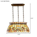 GobekUsa Handmade 3-Light Shell Tiffany Chandelier in Beige for Living Room Pool Table