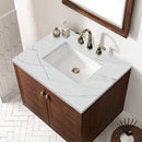 James Martin Amberly 30" Dual Mount Single Bathroom Vanity, Mid-Century Walnut