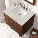 James Martin Amberly 30" Dual Mount Single Bathroom Vanity, Mid-Century Walnut