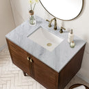 James Martin Amberly 36" Dual Mount Single Bathroom Vanity, Mid-Century Walnut