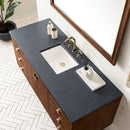 James Martin Amberly 60" Dual Mount Single Bathroom Vanity, Mid-Century Walnut