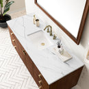 James Martin Amberly 60" Dual Mount Single Bathroom Vanity, Mid-Century Walnut