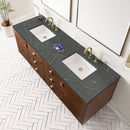 James Martin Amberly 72" Dual Mount Double Bathroom Vanity, Mid-Century Walnut