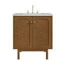 James Martin Laurent 30" Dual Mount Single Bathroom Vanity, Honey Oak