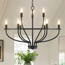 GobekUsa Iron Art Retro Chandelier Light, American Farmhouse Industrial Pendant Lamp