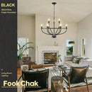 GobekUsa Iron Art Retro Chandelier Light, American Farmhouse Industrial Pendant Lamp