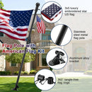American Flag with Pole for Outside House - 5ft Wall Mount Flag Pole Kit with 3x5 Embroidered US Flag, Stainless Steel Flagpole, Tangle-Free Ball Bearing Rings, Aluminum Holder Bracket
