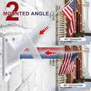 American Flag with Pole for Outside House - 5ft Wall Mount Flag Pole Kit with 3x5 Embroidered US Flag, Stainless Steel Flagpole, Tangle-Free Ball Bearing Rings, Aluminum Holder Bracket