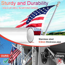 American Flag with Pole for Outside House - 5ft Wall Mount Flag Pole Kit with 3x5 Embroidered US Flag, Stainless Steel Flagpole, Tangle-Free Ball Bearing Rings, Aluminum Holder Bracket