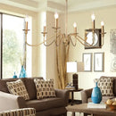 GobekUsa American Iron Chandelier Light for Living Room Kitchen Bedroom Study Candle Lighting