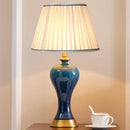 GobekUsa American Luxury Ceramic Table Lamp - European Style Bedroom Bedside Light