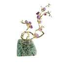 GobekUsa Amethyst Brass Tree Ornament Crystal Simulation Plant Sculpture Home Decoration