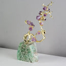 GobekUsa Amethyst Brass Tree Ornament Crystal Simulation Plant Sculpture Home Decoration
