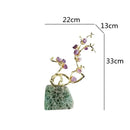 GobekUsa Amethyst Brass Tree Ornament Crystal Simulation Plant Sculpture Home Decoration