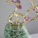 GobekUsa Amethyst Brass Tree Ornament Crystal Simulation Plant Sculpture Home Decoration