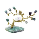 GobekUsa Amethyst Brass Tree Ornament: Lucky Crystal Sculpture Home Decor