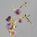 GobekUsa Amethyst Brass Tree Ornament: Lucky Crystal Sculpture Home Decor
