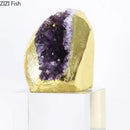 GobekUsa Amethyst Crystal Base Desk Ornament for Room Aesthetics