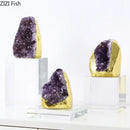 GobekUsa Amethyst Crystal Base Desk Ornament for Room Aesthetics