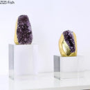 GobekUsa Amethyst Crystal Base Desk Ornament for Room Aesthetics