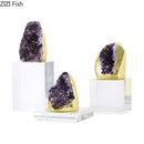 GobekUsa Amethyst Crystal Base Desk Ornament for Room Aesthetics