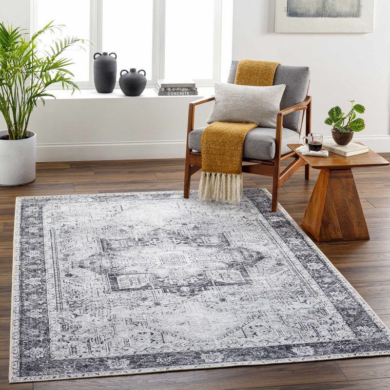 Rosman Gray Flat Pile Washable Rug - Limited Edition