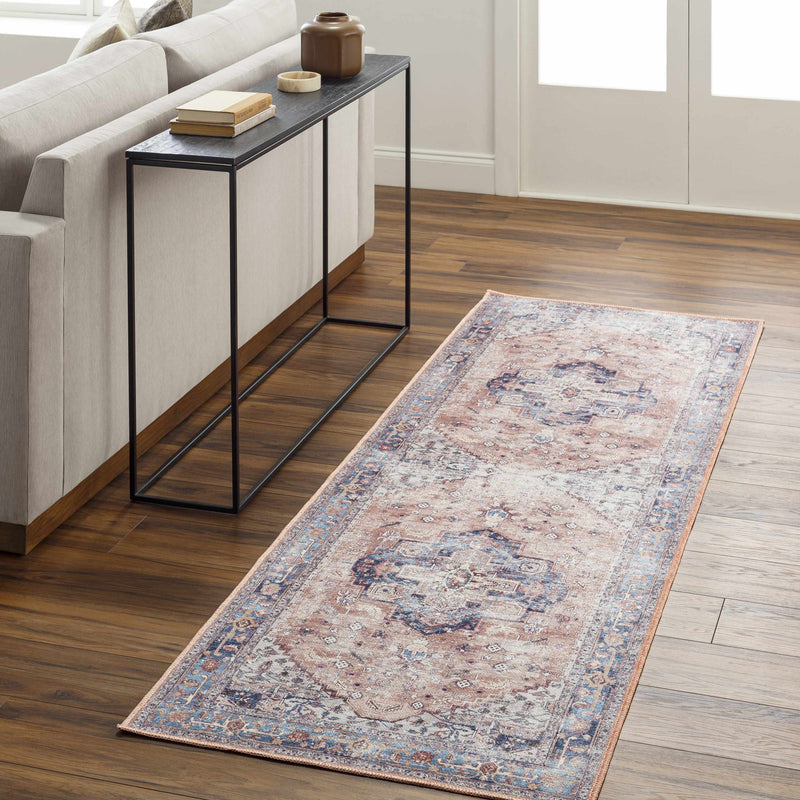 Kera Rust Washable Area Rug